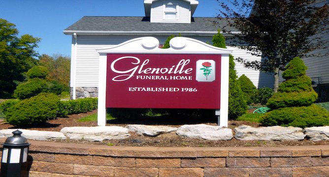 Glenville's front sign